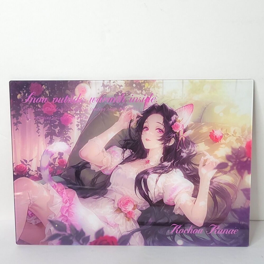 Kanae Floral Double Sided Rose Waifu Card Anime Girl Wall Art Oversized Board A4